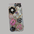 Bling S-warovski crystal cases Pumpkin Trojan diamond cover for iPhone 5S - Pink