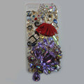 Bling S-warovski crystal cases Red Ballet girl diamond cover for iPhone 5S - Purple