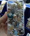S-warovski crystal cases Bling Owl fish diamond cover for iPhone 5S - White