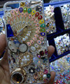 S-warovski crystal cases Bling Peacock diamond cover for iPhone 5S - White