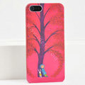 Ultrathin Matte Cases Lonely child Hard Back Covers for iPhone 5S - Red