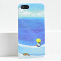 Ultrathin Matte Cases Sea girl Hard Back Covers for iPhone 5S - Blue