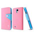 IMAK cross leather case Button holster holder cover for Samsung GALAXY NoteIII 3 - Pink