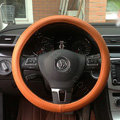 Auto Car Steering Wheel Cover Airhole Microfiber leather Diameter 15 inch 38CM - Brown