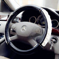 Auto Car Steering Wheel Cover Fashion Sheepskin Diameter 16 inch 40CM - Black+White