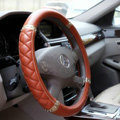 Auto Car Steering Wheel Cover Fashion Sheepskin Diameter 14 inch 36CM - Brown