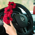 Auto Car Steering Wheel Cover Flower Nylon shioze Diameter 15 inch 38CM - Black