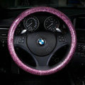 Auto Car Steering Wheel Cover Glitter Polyurethane Diameter 16 inch 40CM - Pink
