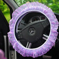 Auto Car Steering Wheel Cover Lace Polyester Diameter 15 inch 38CM - Purple