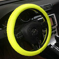 Auto Car Steering Wheel Cover Weave Microfiber leather Diameter 15 inch 38CM - Fluorescent Yellow