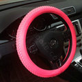 Auto Car Steering Wheel Cover Weave Microfiber leather Diameter 15 inch 38CM - Rose