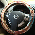 Retro Auto Car Steering Wheel Cover Lace Plush Diameter 15 inch 38CM - Multicolor