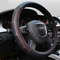 Yapoo Auto Car Steering Wheel Cover leather Splice Diameter 15 inch 38CM - Black
