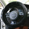 Yle Auto Car Steering Wheel Cover Faux Mink hair Diameter 15 inch 38CM - Black