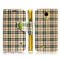 IMAK Flip leather case plaid book Holster cover for Samsung GALAXY S4 I9500 SIV - Yellow
