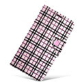 IMAK Flip leather case plaid book Holster cover for Samsung Galaxy SIII S3 I9300 - Pink
