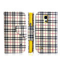 IMAK Flip leather case plaid book Holster cover for Samsung I9190 GALAXY S4 Mini - Yellow