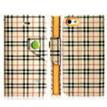 IMAK Flip leather case plaid pattern book Holster cover for Apple iPhone 5 - Yellow