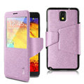IMAK crystal lines Flip leather Case Support Holster Cover for Samsung GALAXY NoteIII 3 - Purple