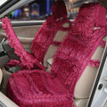 OULILAI Lace Flower Universal Automobile Car Seat Cover Ice silk Cushion 15pcs - Rose