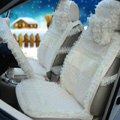 OULILAI Lace Tassel Universal Automobile Car Seat Cover Cushion Plush 15pcs - Beige