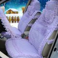 OULILAI Lace Tassel Universal Automobile Car Seat Cover Cushion Plush 15pcs - Purple