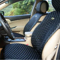 Best Universal Genuine Sheepskin Car Seat Cover Leather Wool Auto Cushion 4pcs Sets - Black