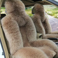 Universal Australia Genuine Sheepskin Car Seat Cover Sheep Wool Auto Cushion 4pcs Sets - Bean Paste
