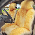 Universal Australia Genuine Sheepskin Car Seat Cover Sheep Wool Auto Cushion 4pcs Sets - Golden