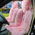 Universal Australia Genuine Sheepskin Car Seat Cover Sheep Wool Auto Cushion 4pcs Sets - Pink