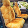 Universal Australia Real Sheepskin Car Seat Cover Sheep Wool Auto Cushion 4pcs Sets - Golden