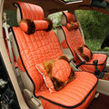 Universal Imitation Sheepskin Car Seat Cover Sheep Wool Leather Auto Cushion 8pcs Sets - Orange