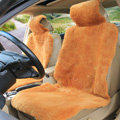 Universal KQ02 Australia Real Sheepskin Car Seat Cover Sheep Wool Auto Cushion 4pcs Sets - Camel