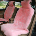 Universal KQ02 Australia Real Sheepskin Car Seat Cover Sheep Wool Auto Cushion 4pcs Sets - Pink