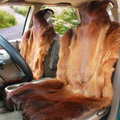 Universal KQ03 Australia Genuine Sheepskin Car Seat Cover Sheep Wool Auto Cushion 4pcs Sets - Brown