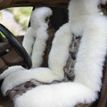 Universal KQ04 Australia Genuine Sheepskin Car Seat Cover Sheep Wool Auto Cushion 4pcs Sets - White
