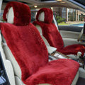 Universal Synthetic Sheepskin Car Seat Cover Sheep Wool Auto Velvet Cushion 6pcs Sets - Red