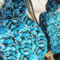 Customized Cotton Camo Auto Car Seat Covers 8pcs Sets for Vehicle - Blue