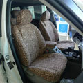 Leopard Print Canvas Customized Cotton Auto Car Seat Covers 2pcs Sets for Benz Smart - Brown