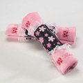 Best Flower Bud Silk Velvet Automotive Seat Safety Belt Covers Car Decoration 2pcs - Pink