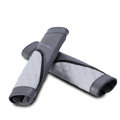 Classic Circle Cool Genuine Leather Automobile Seat Safety Belt Covers Car Decoration 2pcs - Grey