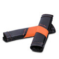 Classic Circle Cool Genuine Leather Automobile Seat Safety Belt Covers Car Decoration 2pcs - Orange