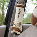 Cute Cartoon Coola Bear Synthetic Fiber Automotive Seat Safety Belt Covers Car Decoration 2pcs - Beige