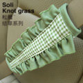 Elegant Cloth Cotton Floral Print Automotive Seat Safety Belt Covers Car Decoration 2pcs - Green