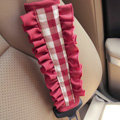 Elegant Cloth Cotton Flower Print Automotive Seat Safety Belt Covers Car Decoration 2pcs - Rose