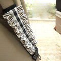 Elegant Cloth Cotton Flower Print Automotive Seat Safety Belt Covers Car Decoration 2pcs - White