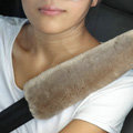 Inexpensive Furry Velvet Automotive Seat Safety Belt Covers Car Decoration 2pcs - Grey