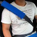 Inexpensive Velvet Automotive Seat Safety Belt Covers Car Decoration 2pcs - Sky