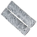 Luxury Cloth Cotton Floral Print Flower Auto Seat Safety Belt Covers Car Decoration 2pcs - Silver