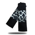 PU Leater Velvet Leopard Print Automotive Seat Safety Belt Covers Car Decoration 2pcs - Black